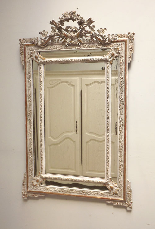 french antique crested mirror